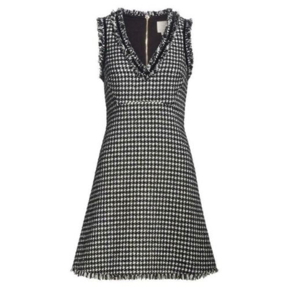 KATE SPADE Black White Tweed Houndstooth Dress